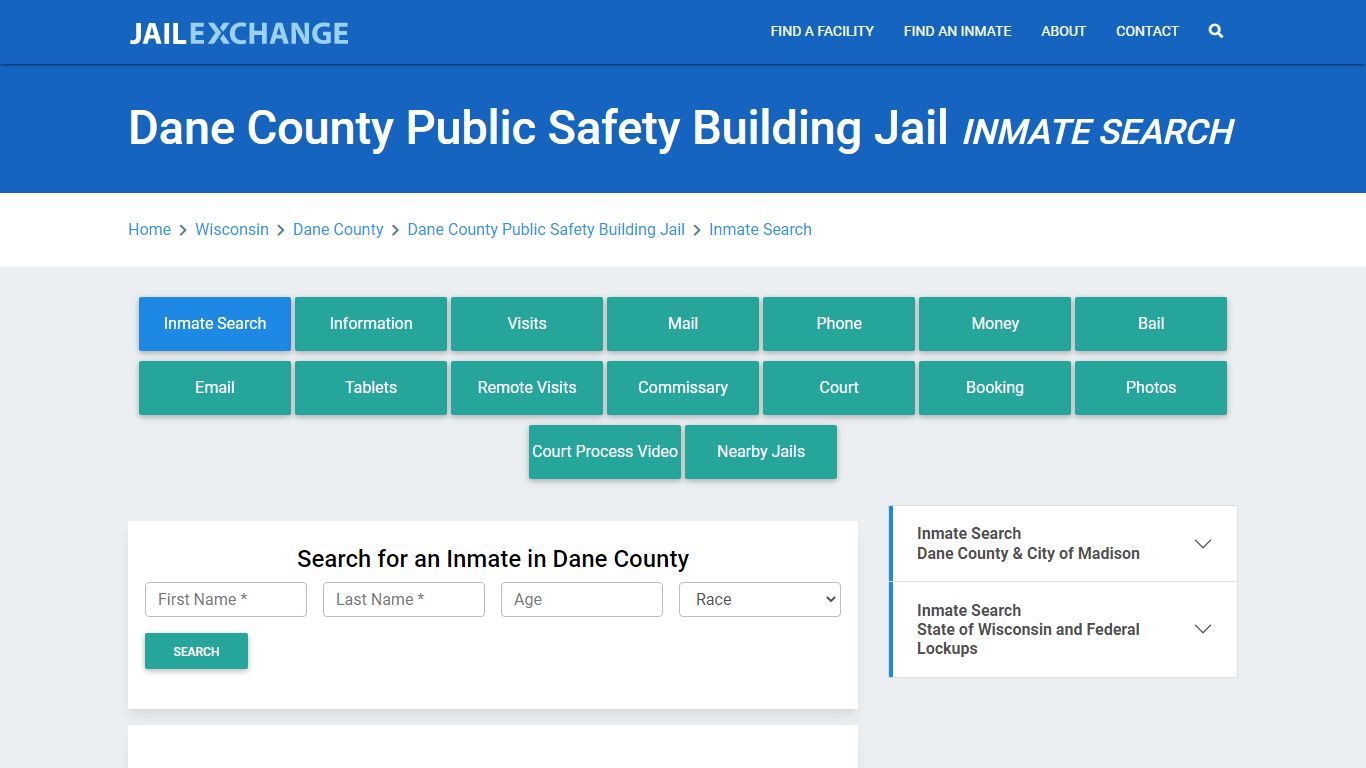 Dane County Public Safety Building Jail Inmate Search